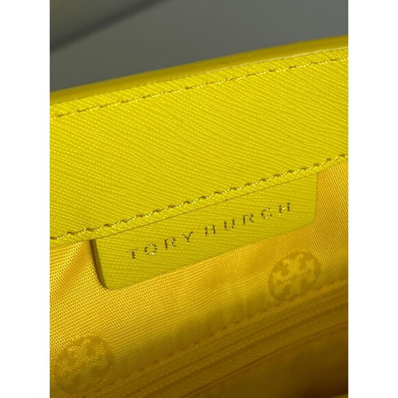 Tory Burch Saffiano Leather York Dual Buckle Dual Strap Tote in Sunshine - New - Picture 10 of 12
